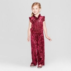 Genuine Kids from Oshkosh Berry Velvet Romper Jumpsuit Girls.